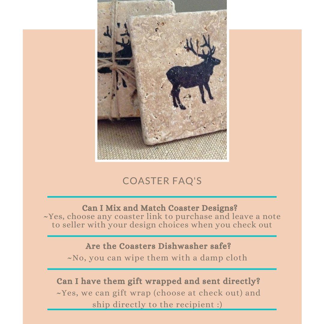 Moose Cabin Coasters Set of 4 - A Rustic Feeling