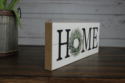 Home Sign with Wreath Lavender - A Rustic Feeling