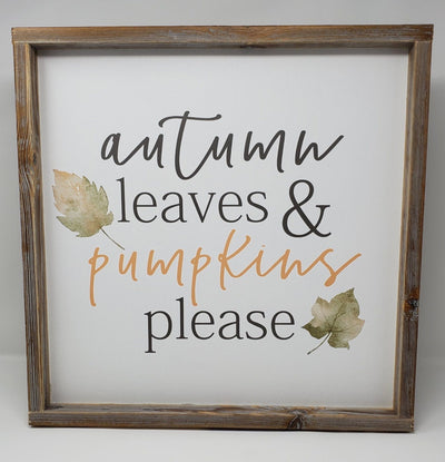 Pumpkin Fall Sign - A Rustic Feeling