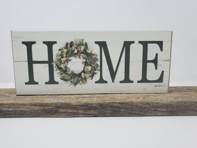 Home Sign with Farmhouse Wreath - A Rustic Feeling