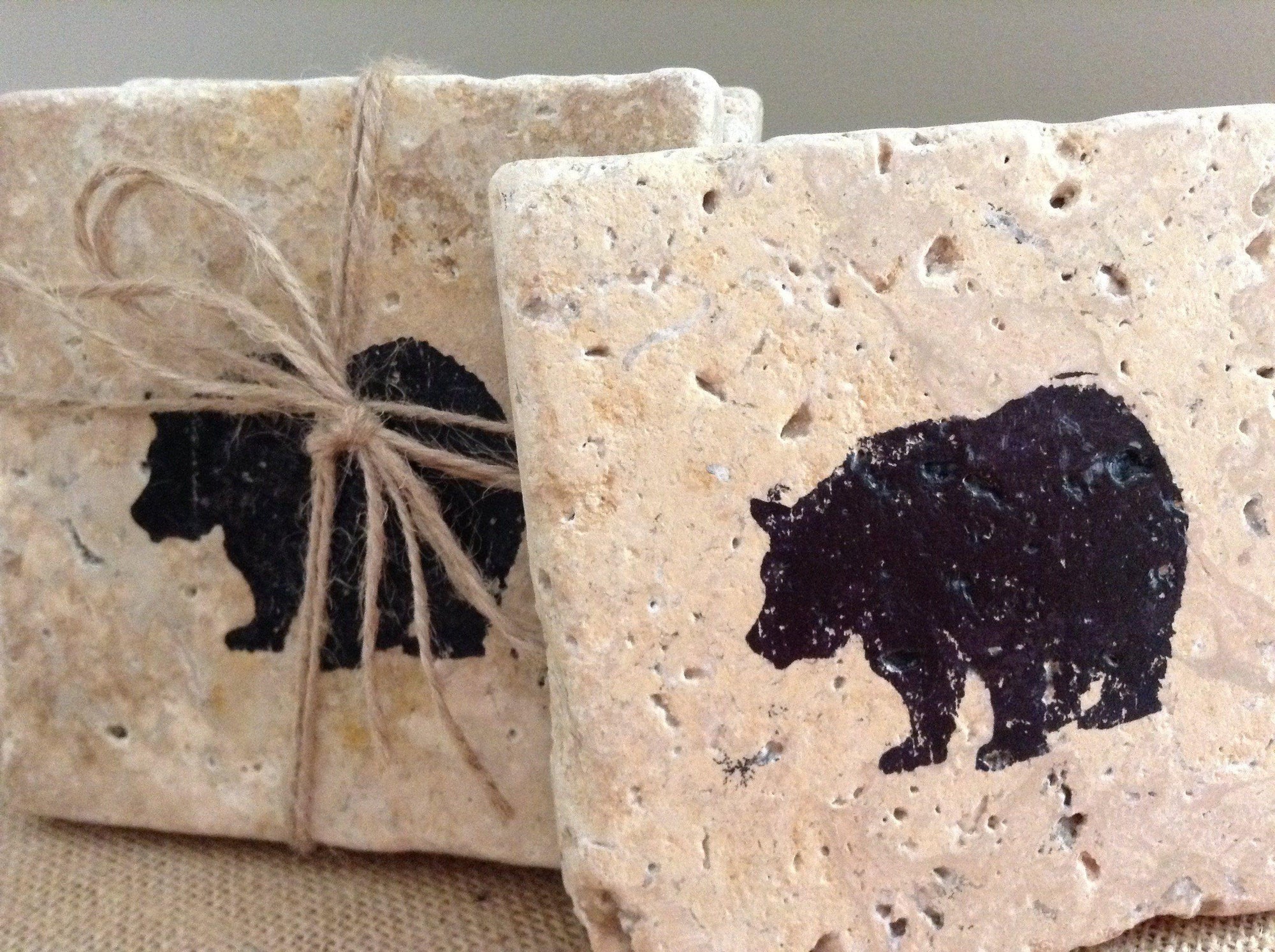 Bear Cabin Coasters - A Rustic Feeling