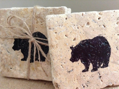 Bear Cabin Coasters - A Rustic Feeling
