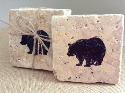 Bear Cabin Coasters - A Rustic Feeling