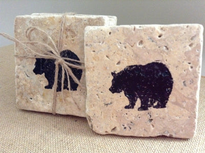 Bear Cabin Coasters - A Rustic Feeling