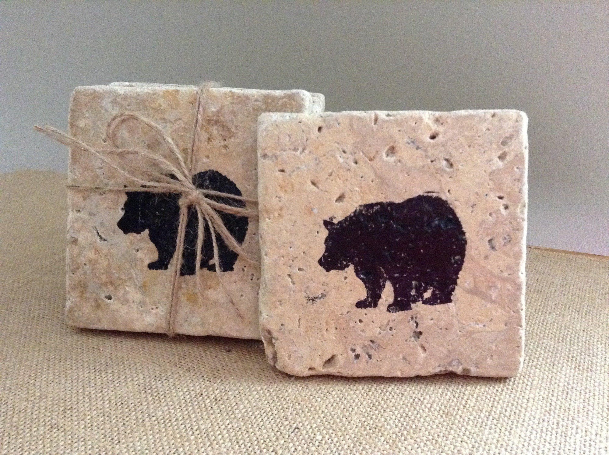 Bear Cabin Coasters - A Rustic Feeling