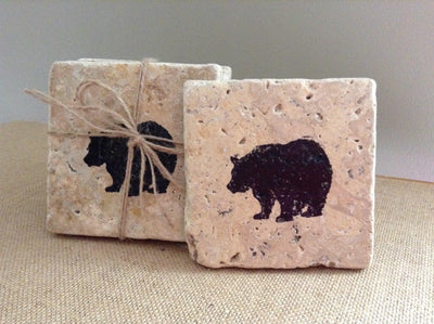 Bear Cabin Coasters - A Rustic Feeling
