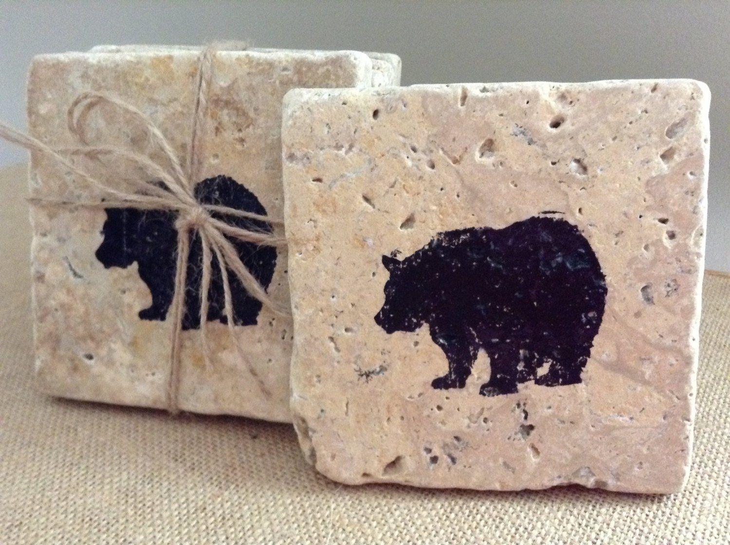 Bear Cabin Coasters - A Rustic Feeling
