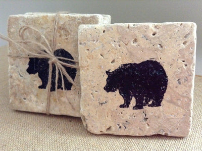 Bear Cabin Coasters - A Rustic Feeling