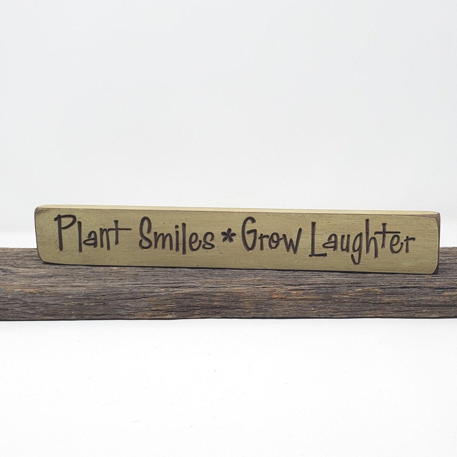 🎁 Plant Smiles Grow Laughter Engraved Wood Sign (100% off)