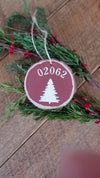Personalized Holiday Ornament with Zip Code