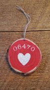 Custom Zip Code Heart Ornament