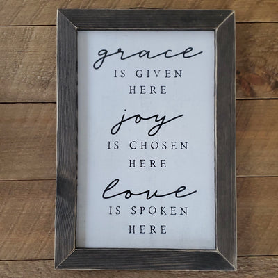 Grace is Given Here Rustic Sign