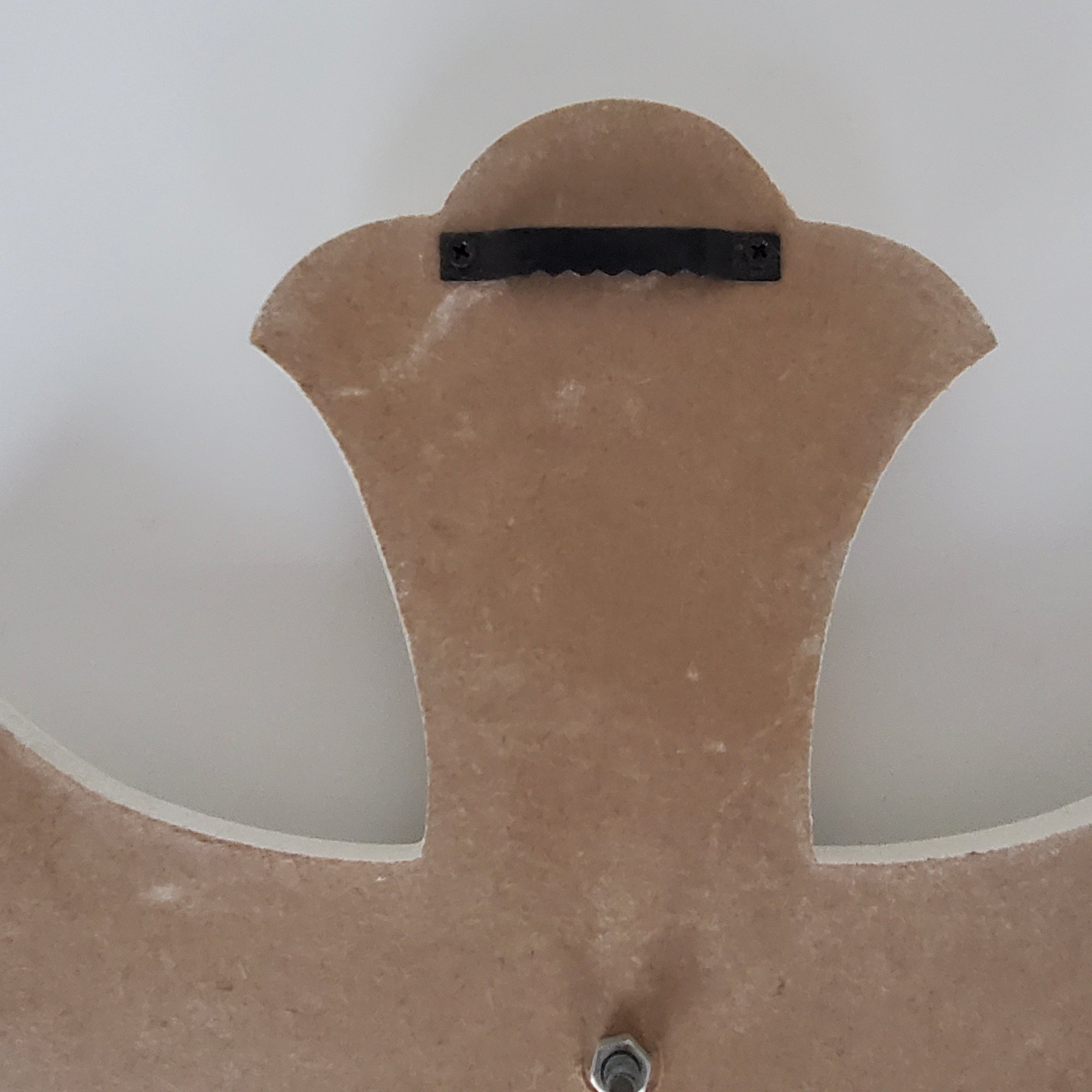 Wooden Cross with Gray Metal Accent