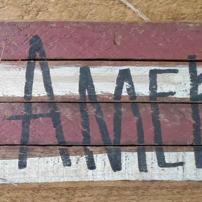 🇺🇸 Lath “America” Flag with Wood Star – 24" x 6" | Made in the USA