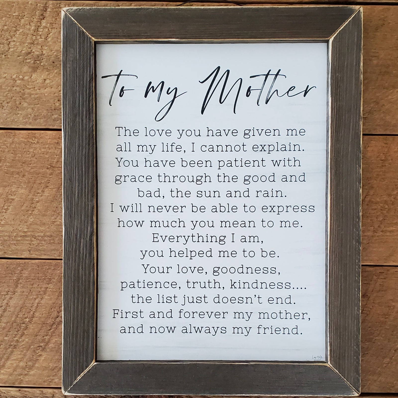 To My Mother Inspirational Print