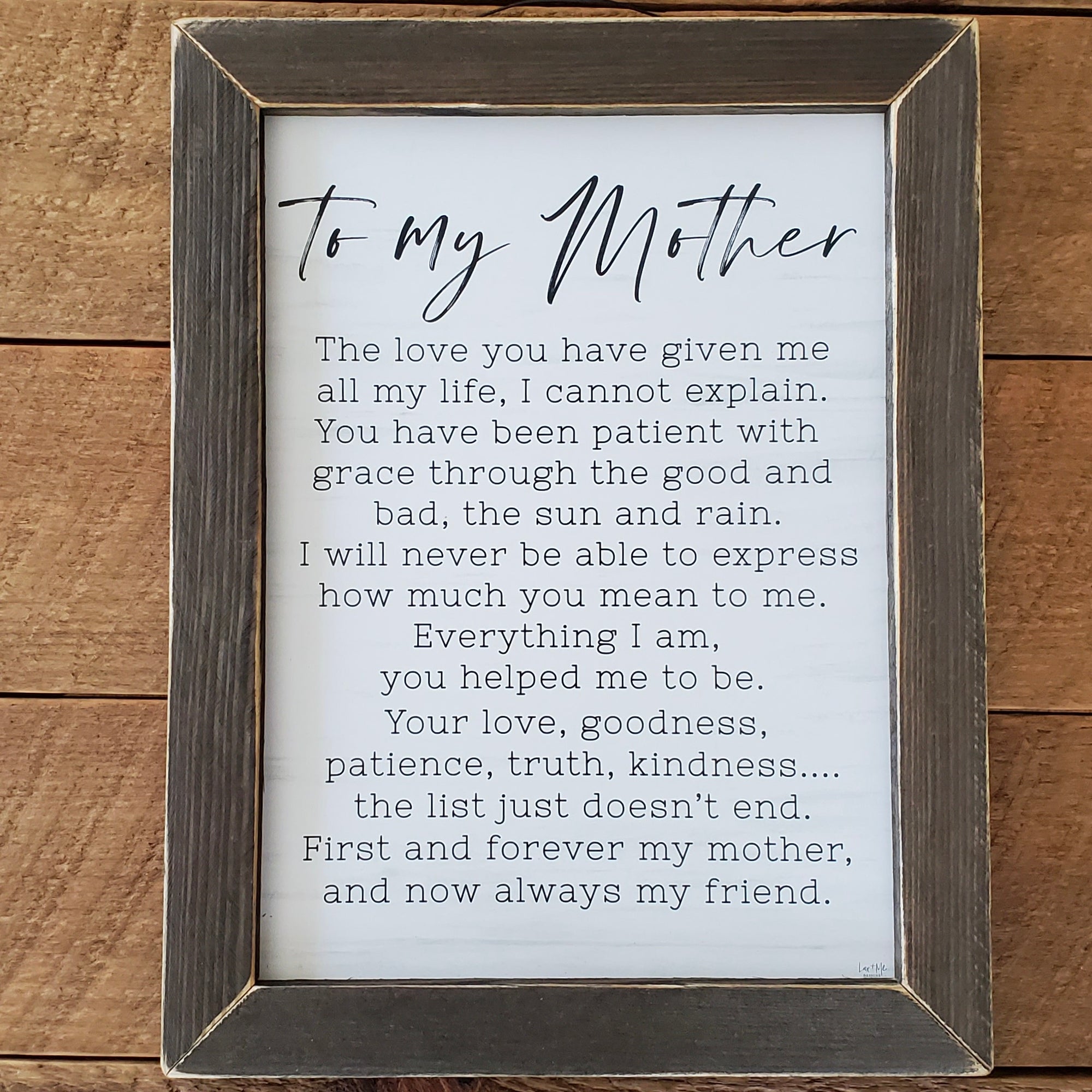 To My Mother Inspirational Print