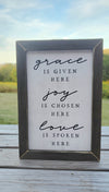 Grace is Given Here Rustic Sign