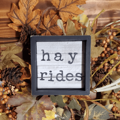 🎁 Hay Ride Farmhouse Rustic Fall Wood Sign (100% off)