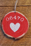 Custom Zip Code Heart Ornament
