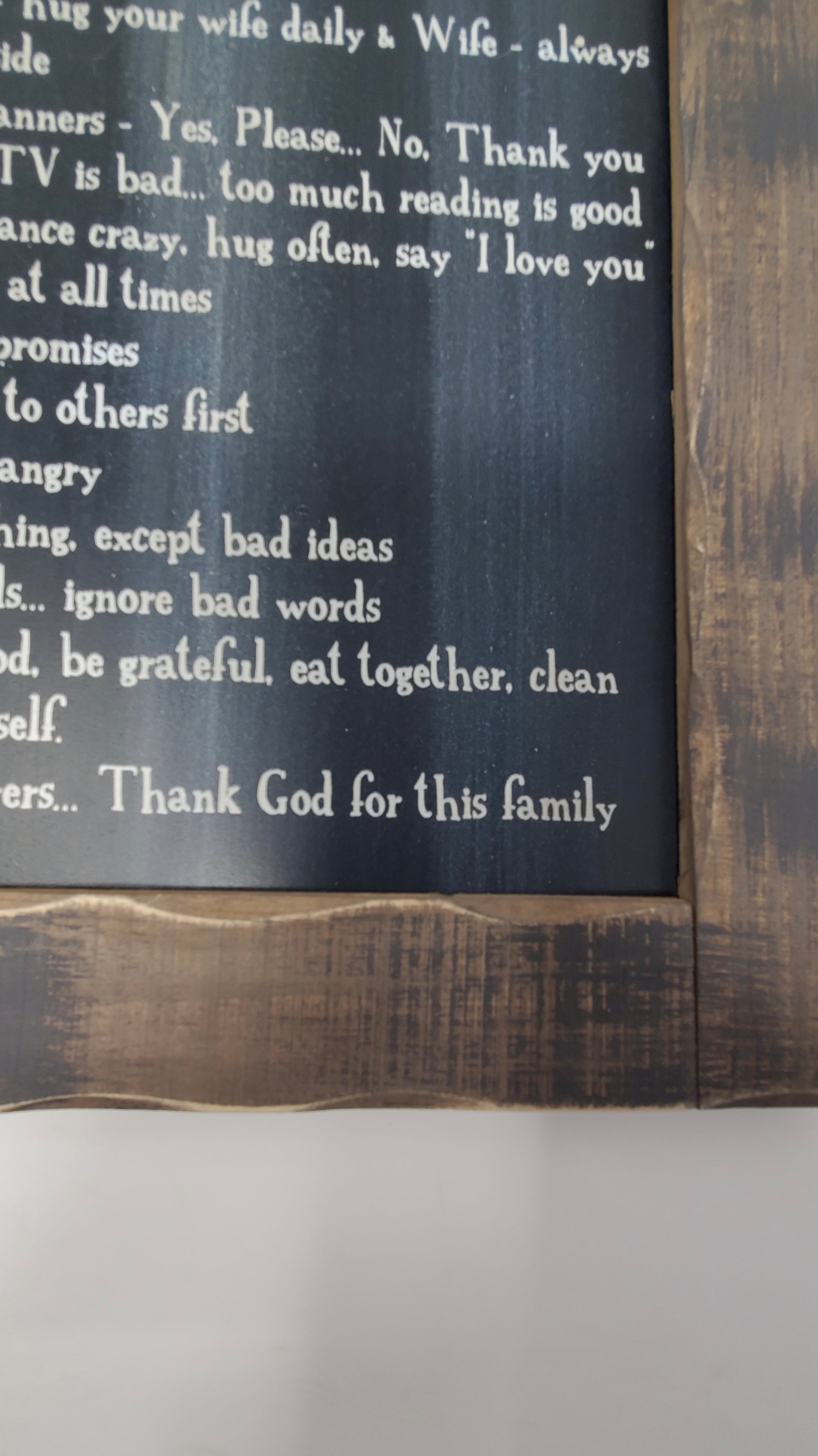 Family Rules Blackboard