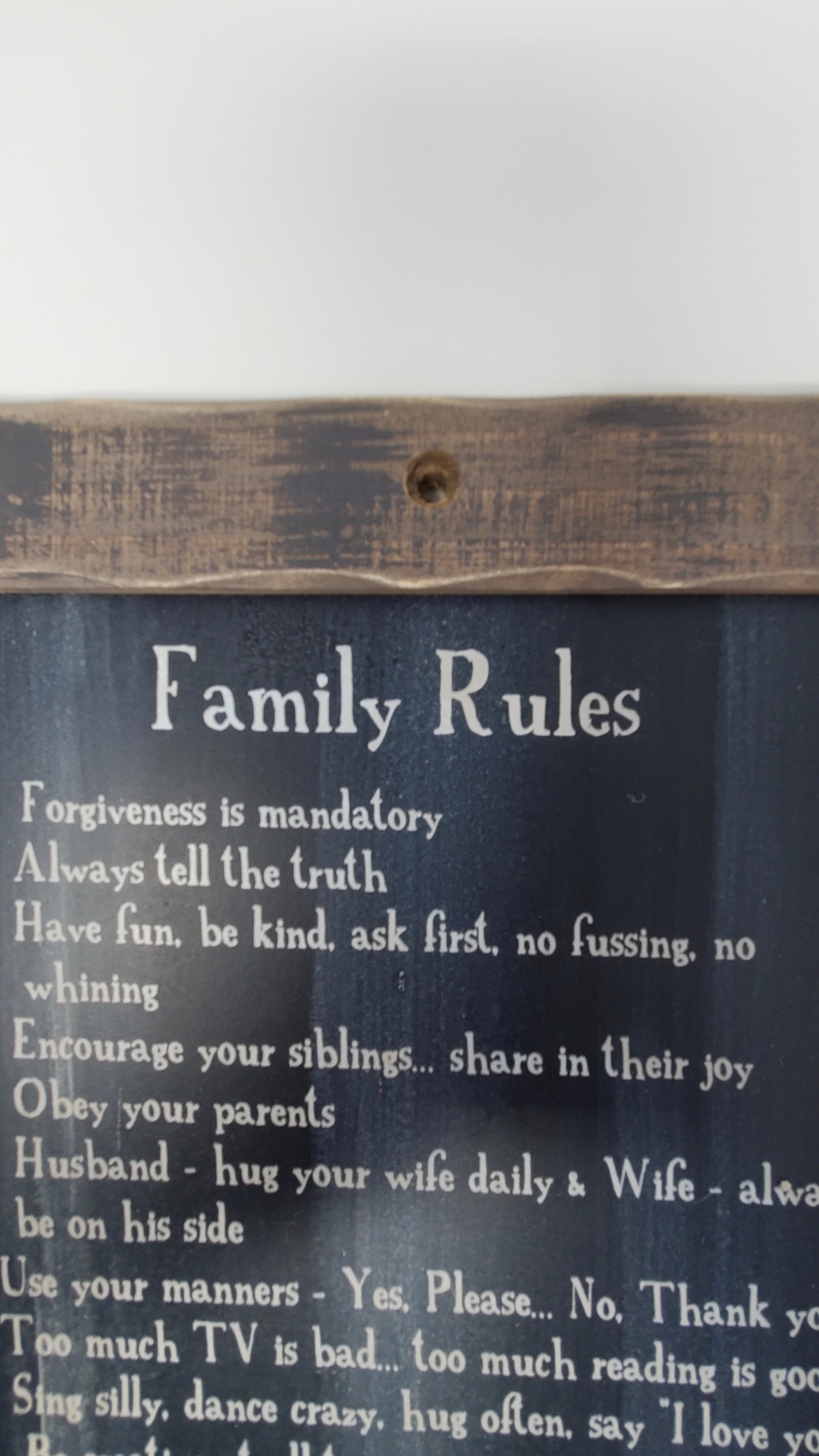 Family Rules Blackboard