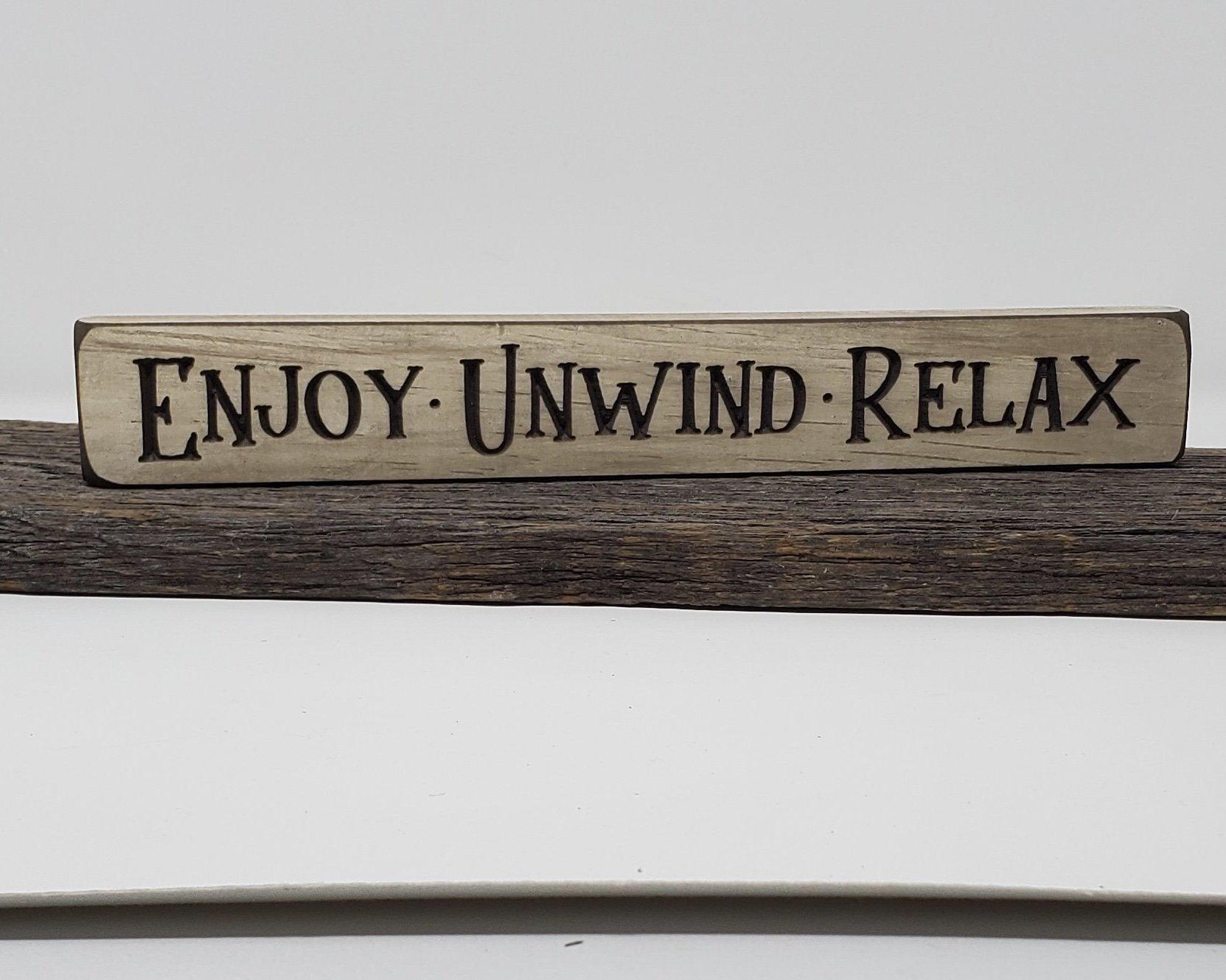 🎁 Bathroom Wood Sign Enjoy Unwind Relax (100% off)