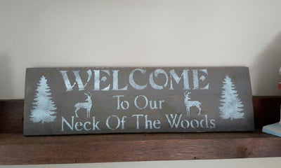 Welcome Deer Sign for Cabin - A Rustic Feeling