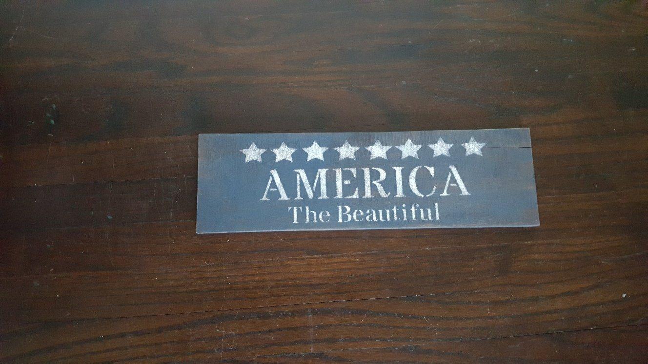 America the Beautiful Rustic Sign - A Rustic Feeling