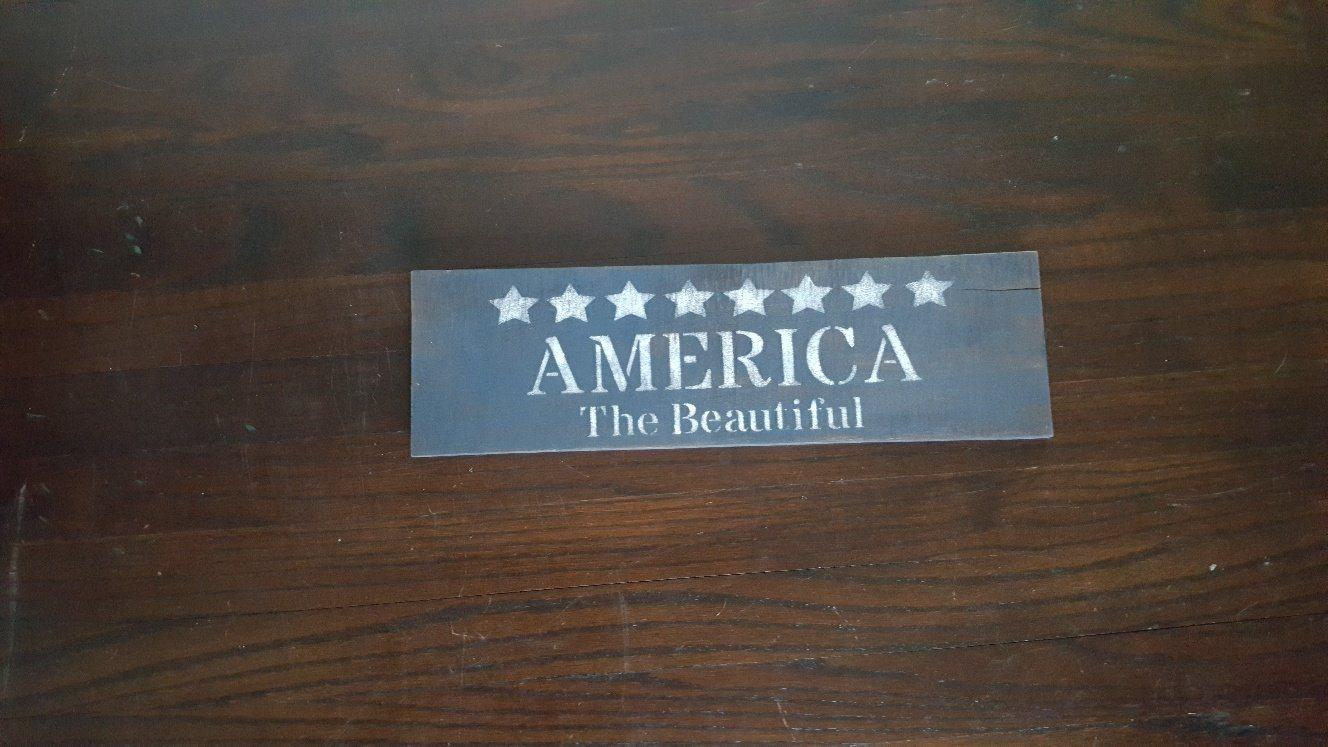 America the Beautiful Rustic Sign - A Rustic Feeling