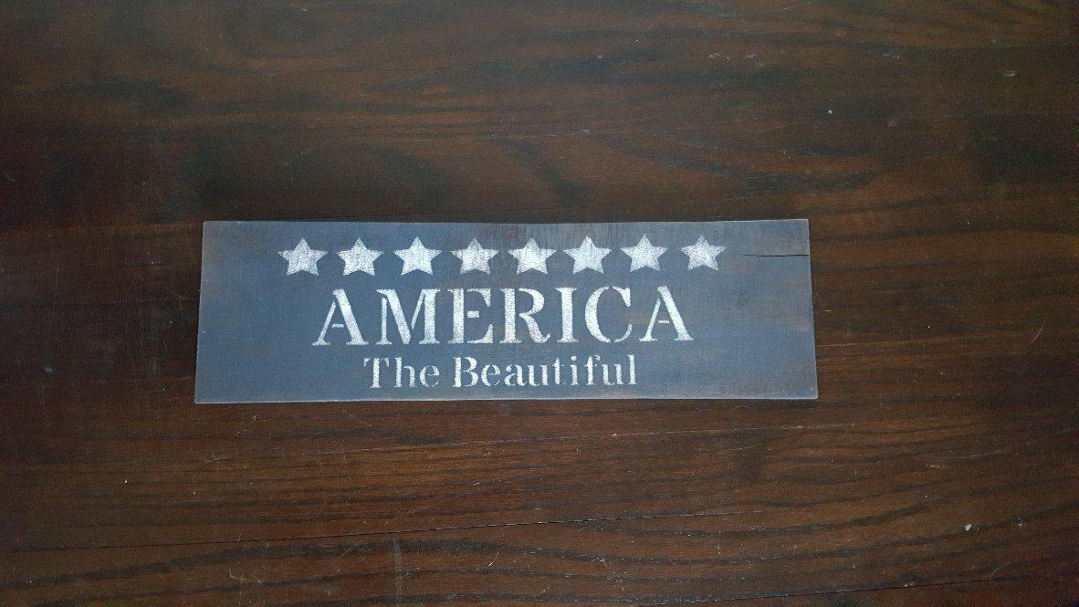 America the Beautiful Rustic Sign - A Rustic Feeling