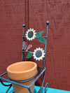 Mini Flower Pot with Sunflowers and Butterfly - A Rustic Feeling