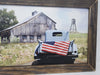Vintage Truck with American Flag Framed Print - A Rustic Feeling