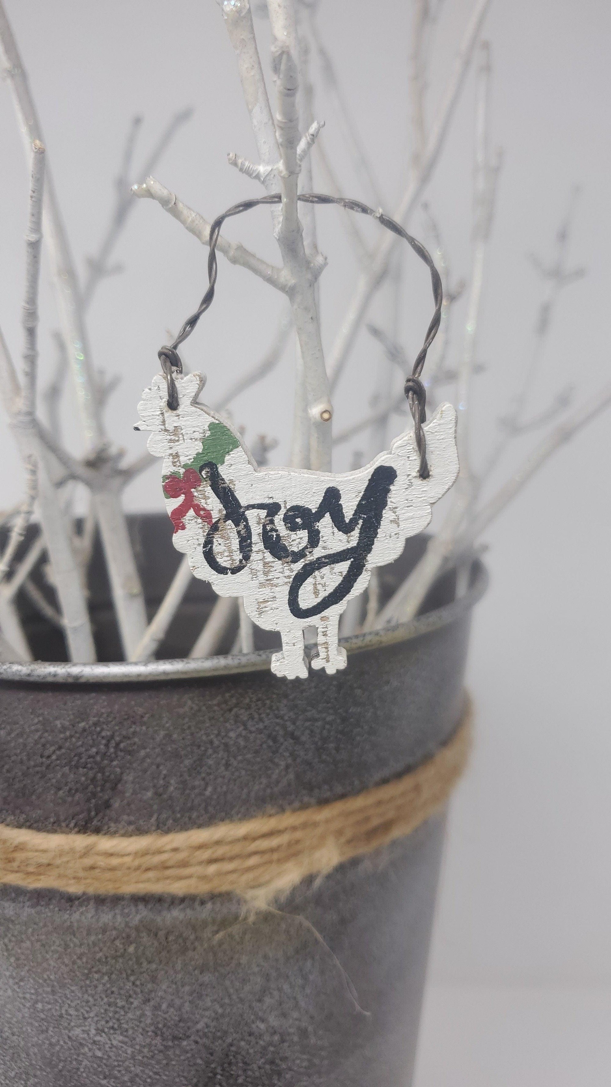 Farm Animal Wood Ornaments Set of 4 - A Rustic Feeling