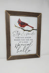 Red Cardinal Special Hello Print - A Rustic Feeling