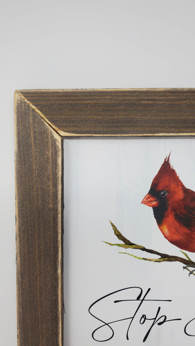 Red Cardinal Special Hello Print - A Rustic Feeling