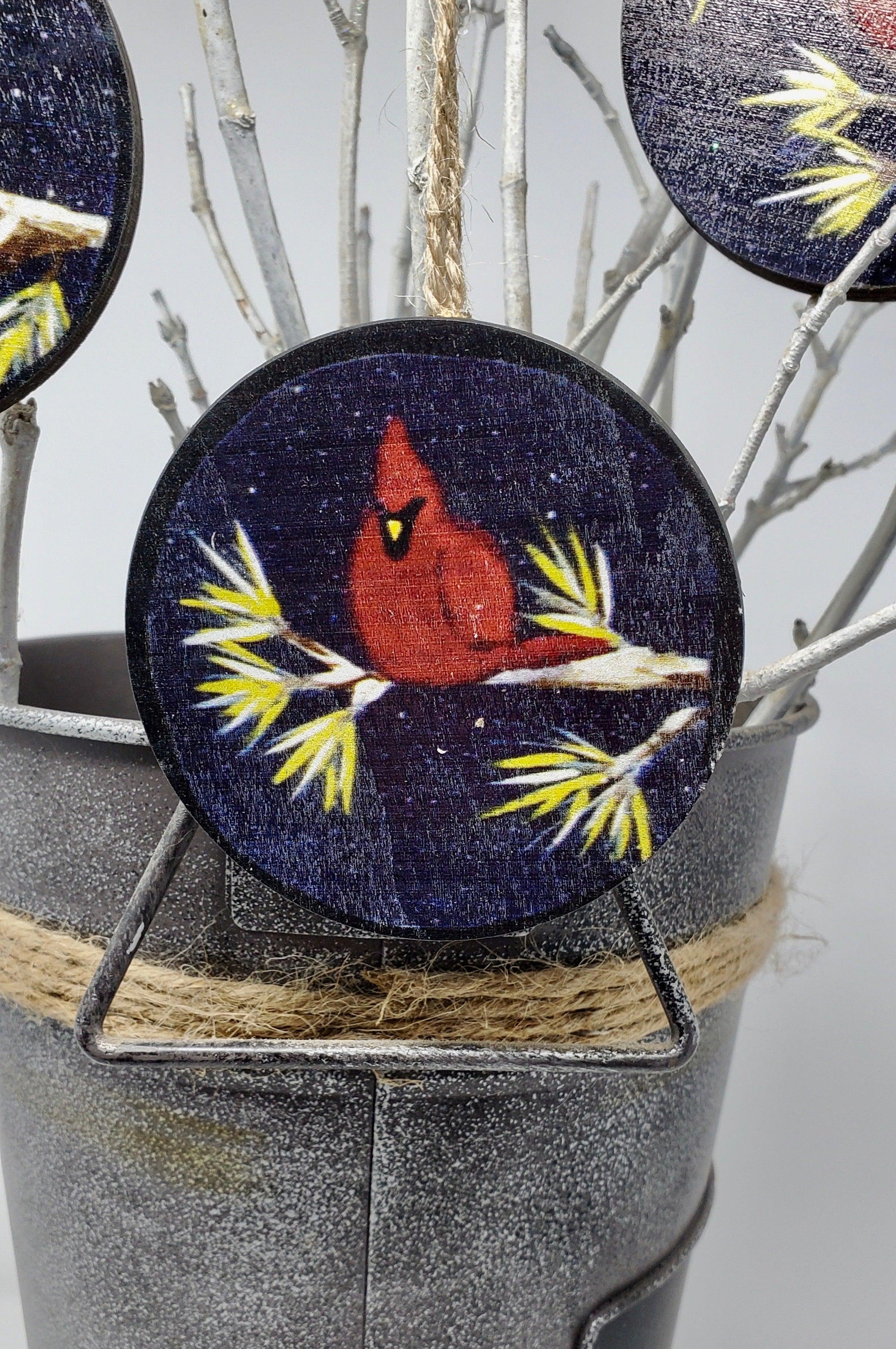 Red Cardinal Ornaments Set of 3 - A Rustic Feeling