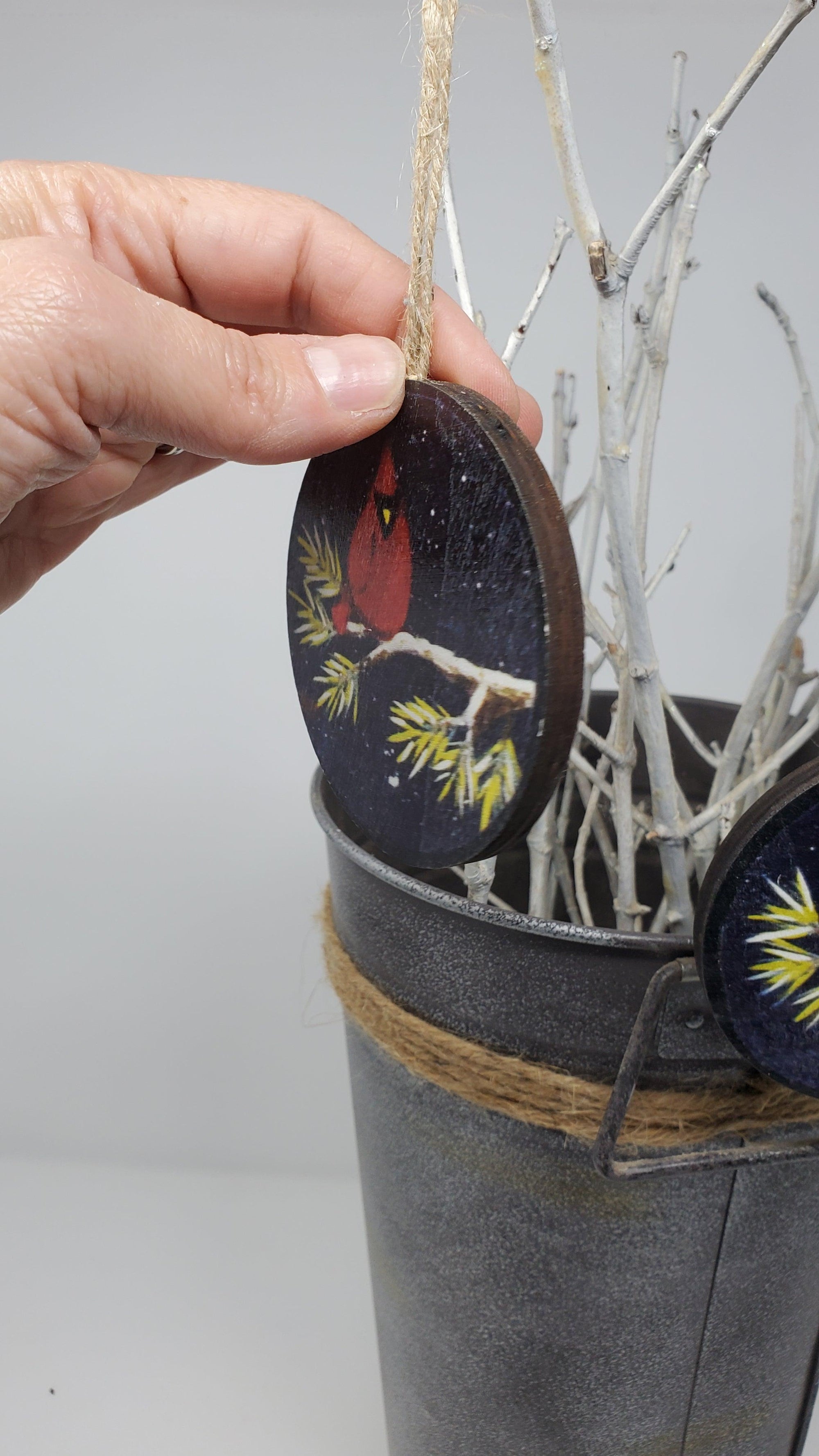 Red Cardinal Ornaments Set of 3 - A Rustic Feeling