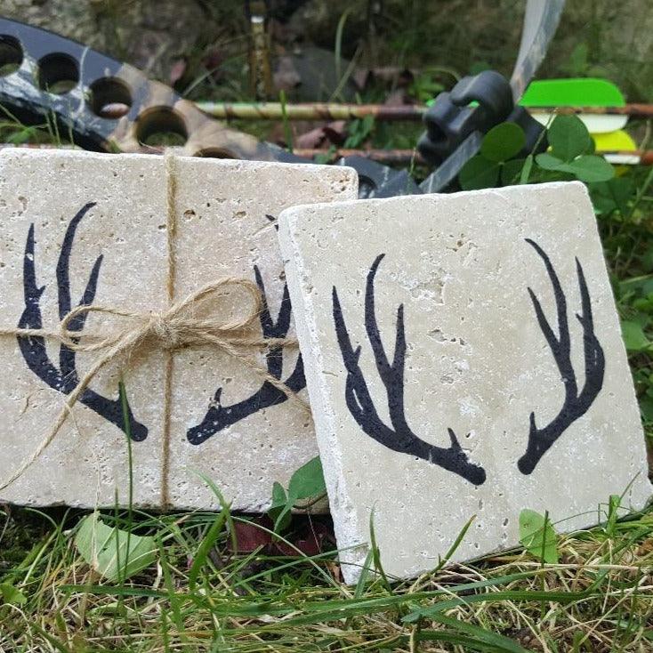 Antler Stone Coasters Set of 4 - A Rustic Feeling