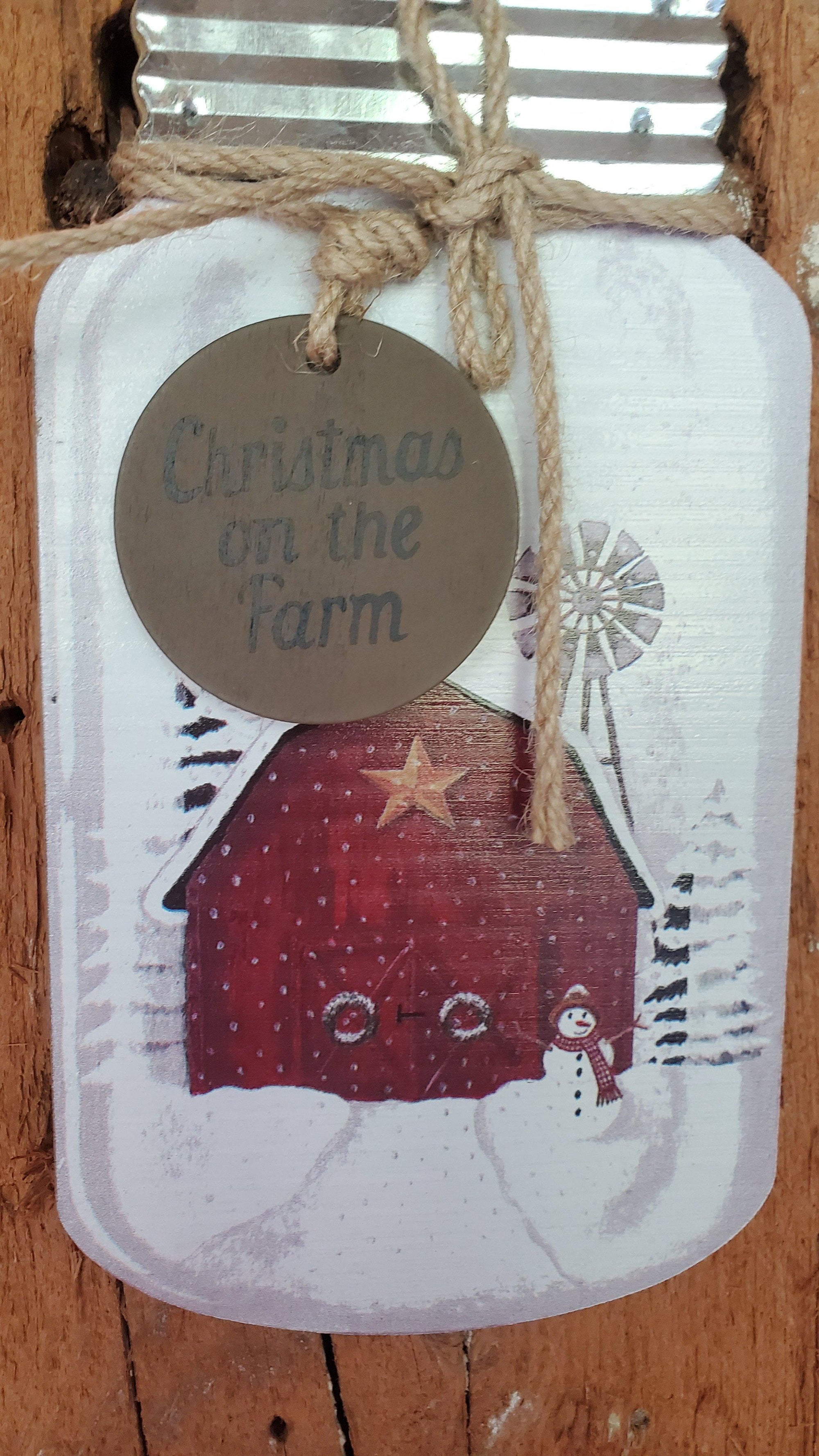 Christmas on the Farm Mason Jar Sign - A Rustic Feeling