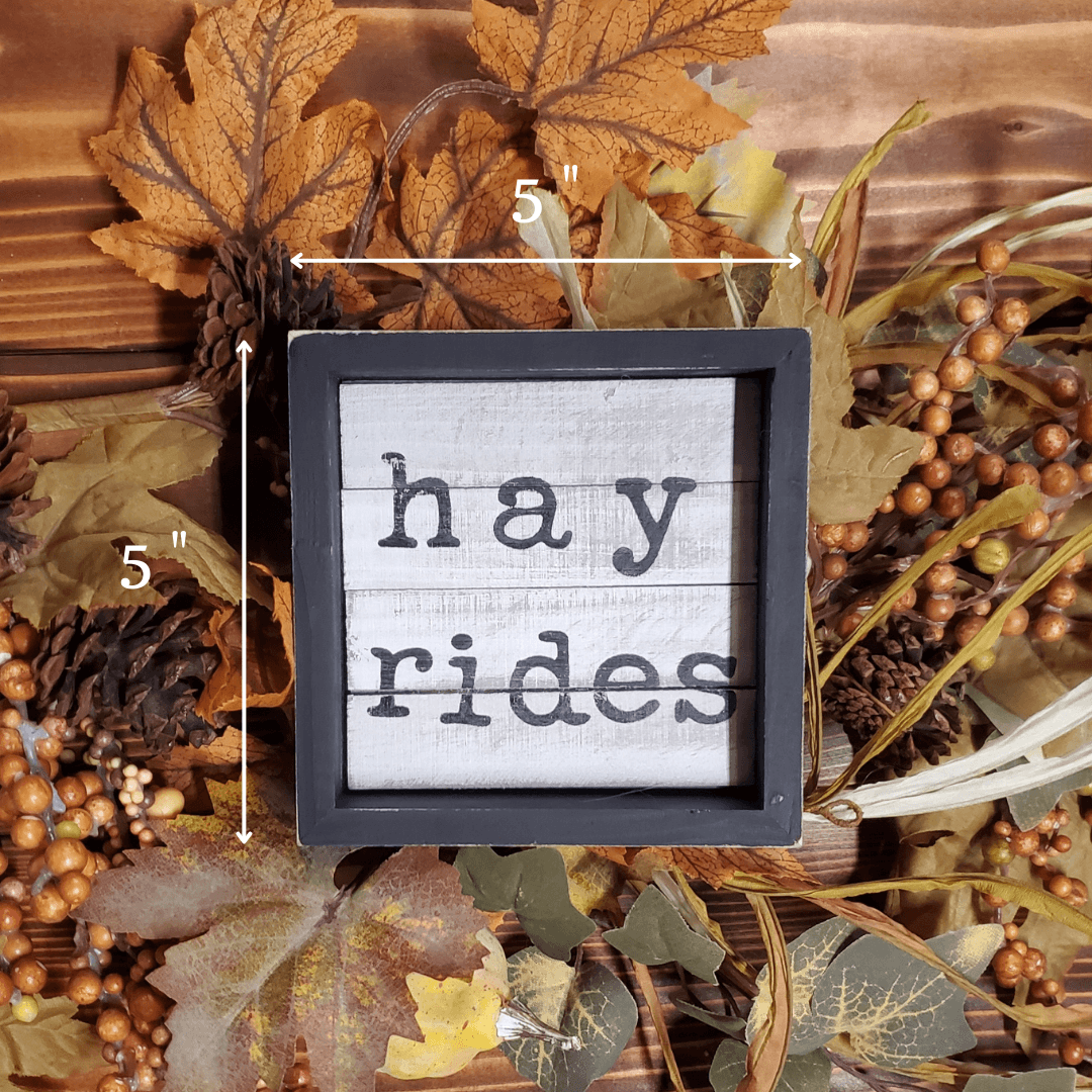Hay Ride Farmhouse Rustic Fall Wood Sign - A Rustic Feeling