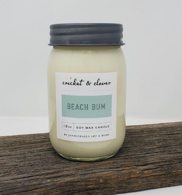 Mason Jar Soy Candle - Beach Bum - A Rustic Feeling