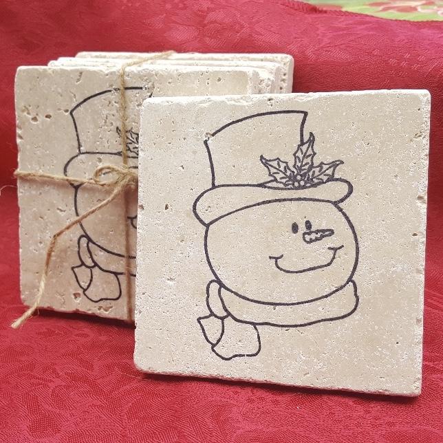 Snowman Coasters Holiday Decor A Rustic Feeling 