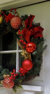 Christmas Wreath with Ornaments - A Rustic Feeling