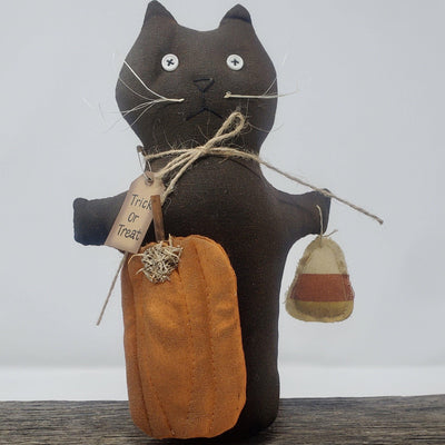 Primitive Halloween Black Cat - A Rustic Feeling