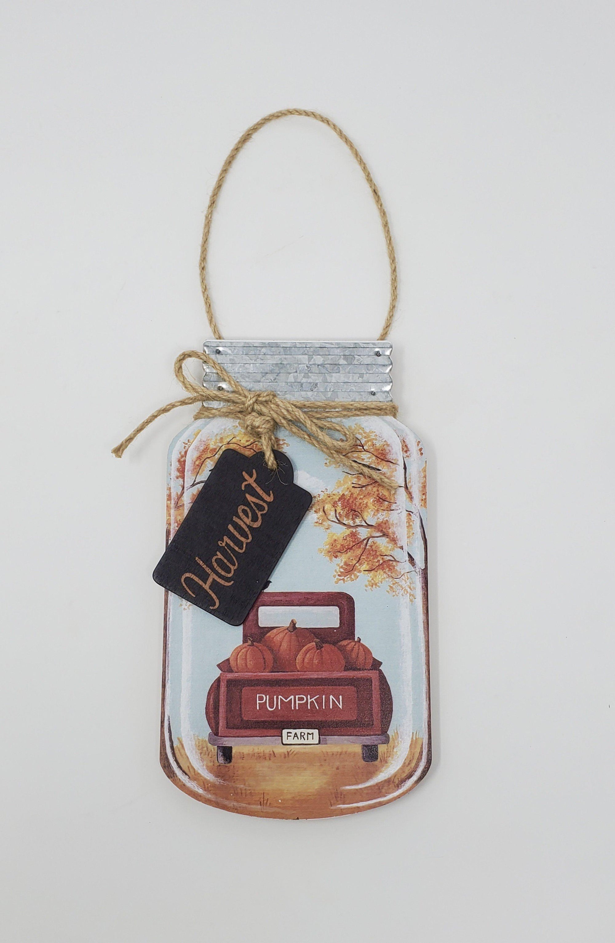 Fall Harvest Vintage Truck Wood Door Tag - A Rustic Feeling