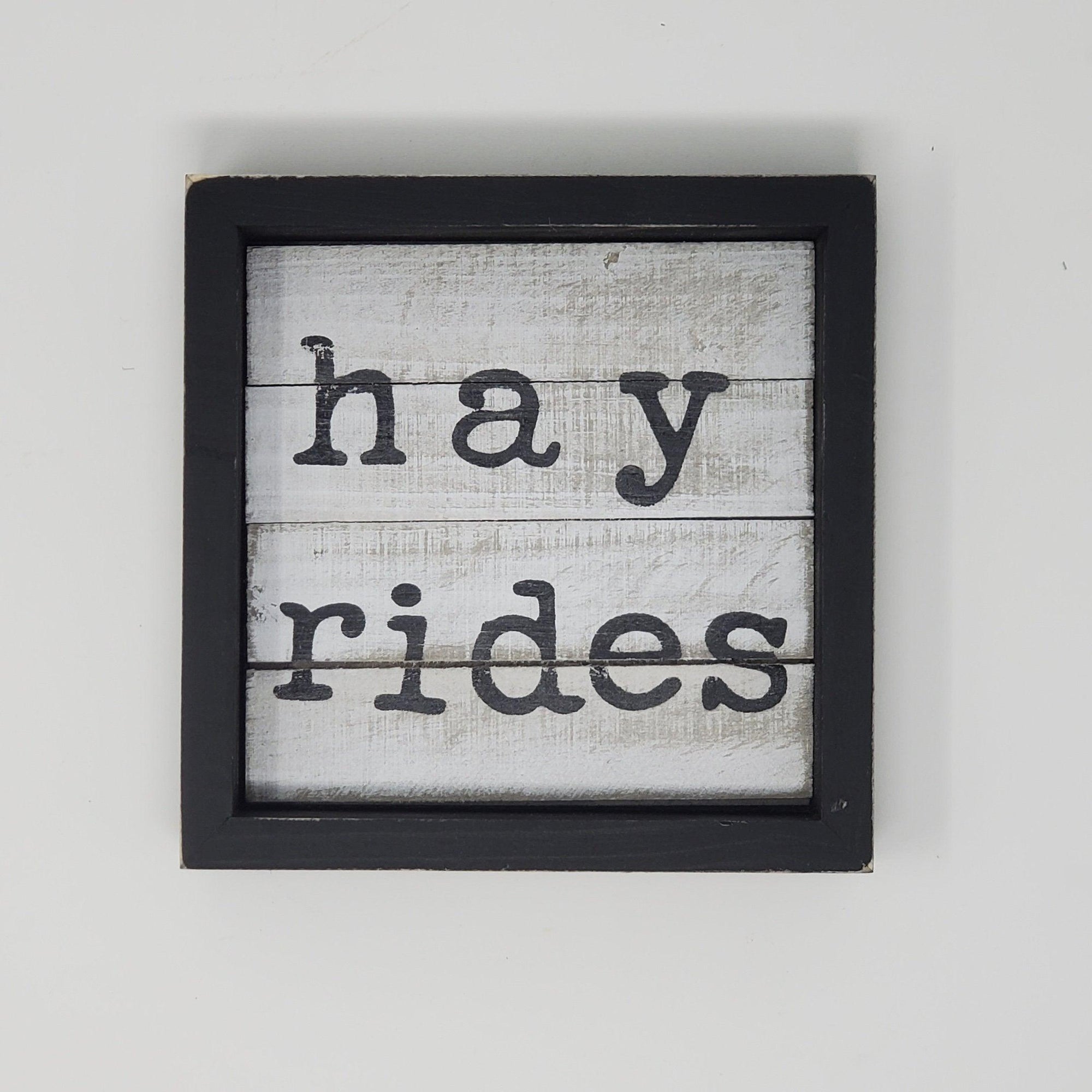 Hay Ride Farmhouse Rustic Fall Wood Sign - A Rustic Feeling