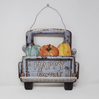 Fall Vintage Truck Decor Happy Harvest Sign - A Rustic Feeling