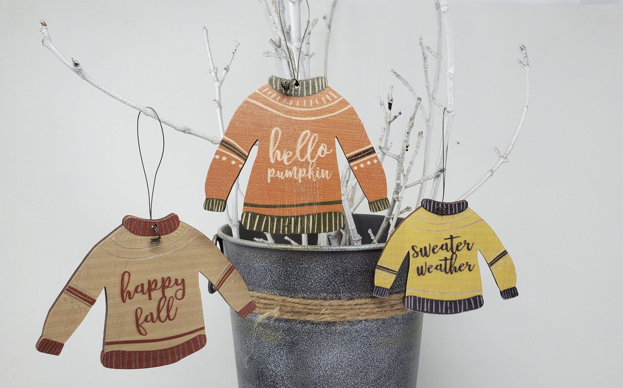 Cute Fall Sweater Decorations - Set of 3 - A Rustic Feeling