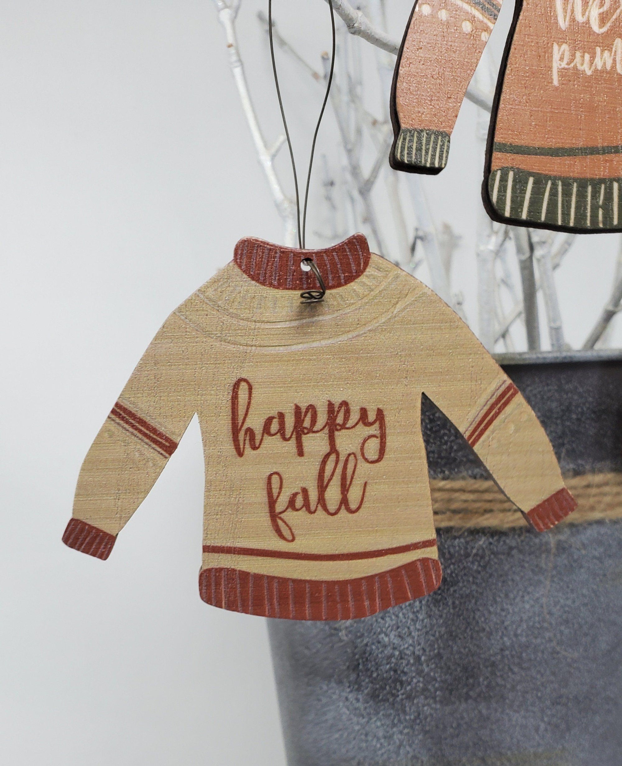 Cute Fall Sweater Decorations - Set of 3 - A Rustic Feeling
