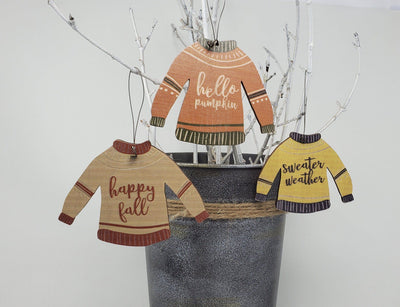 Cute Fall Sweater Decorations - Set of 3 - A Rustic Feeling